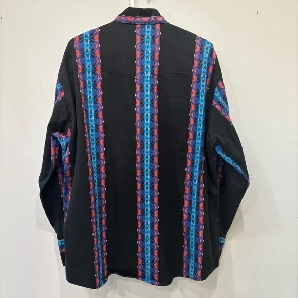 Rustler By Wrangler Vintage Pearl Snap Button Down Shirt Men’s Size XL - Picture 9 of 12